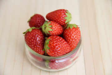 Strawberry, Glass Bowl, Food, Fruit.