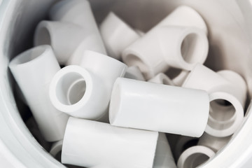plastic parts of pipes, connection adapters for ventilation and air conditioning systems