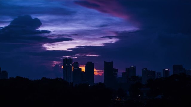 Beautiful sun rise and clouds time lapse of Malaysia City, Johor Bahru
