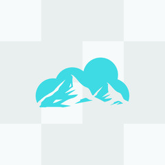Cloud Mountain logo illustration. Cloud Vector icon.