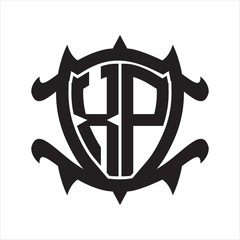 XP Logo monogram isolated with frame shield shape design template