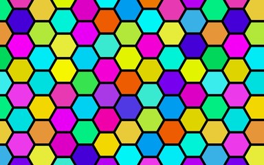 Honeycomb many color, multicolored. Isometric geometry. 3D illustration