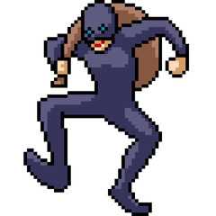 Fototapeta premium vector pixel art isolated thief