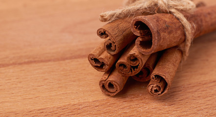 Cinnamon sticks and anise isolated on white background. Spice.