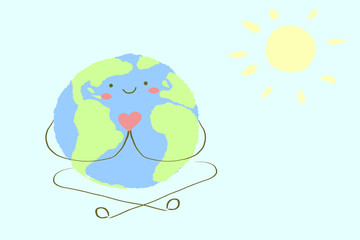 Cute Earth planet character