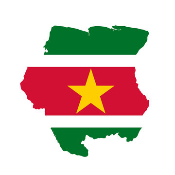 recommend clip art: Suriname flag map. Country outline with national flag