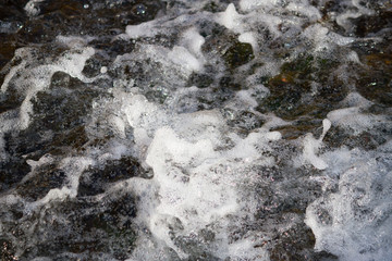 River flows close up