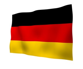 Flag of Germany. Wide format 3D illustration. State symbol of the Federal Republic of Germany. 3D rendering