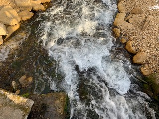 River flows close up