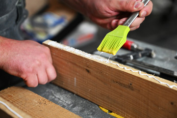 carpenter working on wood