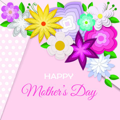 Happy Mother's Day.  Greeting card with flowers