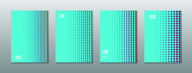 Minimal covers design. Colorful halftone gradients. Future geometric patterns. Eps10 vector.