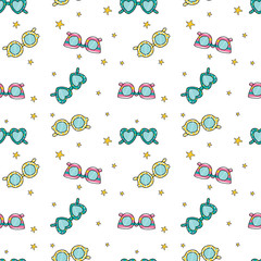 glasses leopard text line heart color tee illustration art vector