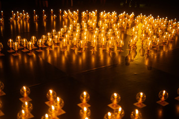 Candles on the floor  dacorated for prayer