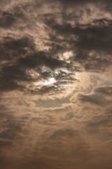 Abstract photograph of colorful sky with clouds