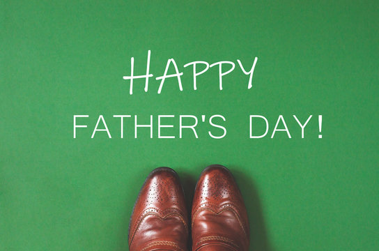 Postcard until father's day in a minimal style on a green background.
