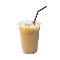 Iced coffee cup  isolated  white background