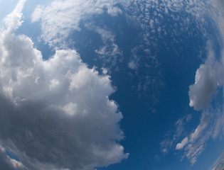 Niebo i chmury cumulus cirrocumulus - obrazy, fototapety, plakaty