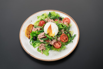 Fresh summer salad on a table. Healthy food concept.