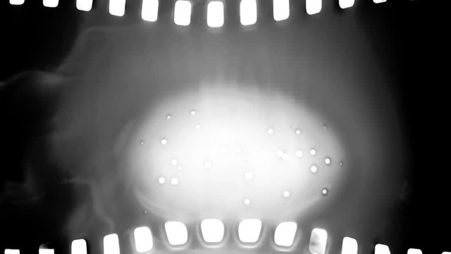 Macro of 35 mm film burning 