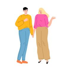 Obraz premium Couple in love standing and talking during meeting