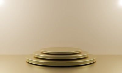 Podium gold winners for business concepts, scene gray background illustration.