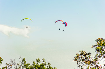 paragliding in the sky