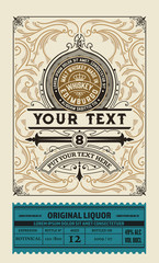 Liquor Label vintage design retro vector illustration