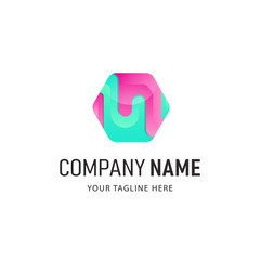 Colorful Polygon Logo Design vector Illustration 
