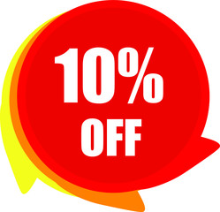 10% off red discount label
