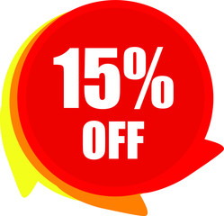 15% off red discount label