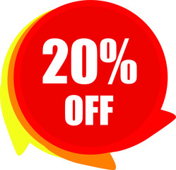 20% off red discount label