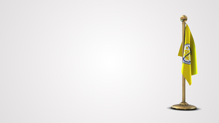 Anchorage Alaska realistic 3D flag illustration on golden flagpole.