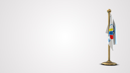 Benbrook realistic 3D flag illustration on golden flagpole.