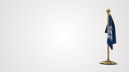 Charleston realistic 3D flag illustration on golden flagpole.