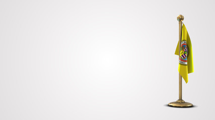 Honolulu Hawaii realistic 3D flag illustration on golden flagpole.