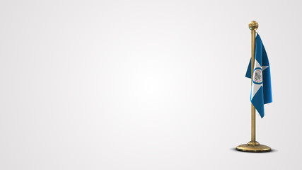 Houston Texas realistic 3D flag illustration on golden flagpole.