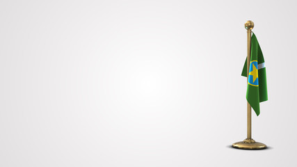 Jackson Mississippi realistic 3D flag illustration on golden flagpole.