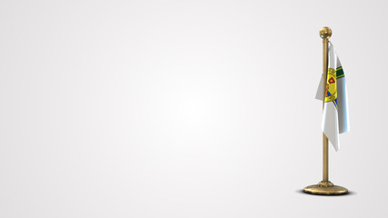 Little Rock realistic 3D flag illustration on golden flagpole.