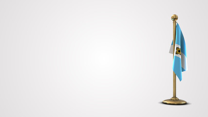 Madison Wisconsin realistic 3D flag illustration on golden flagpole.