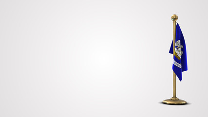 Louisiana realistic 3D flag illustration on golden flagpole.