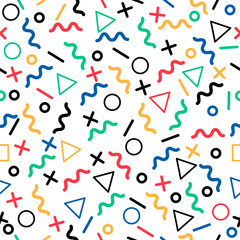 Memphis elements trends designs seamless pattern