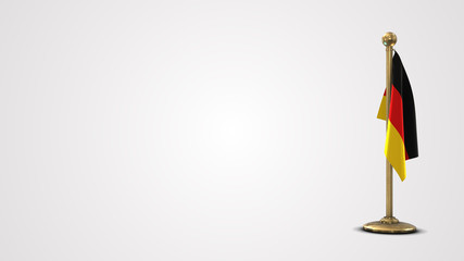 Germany realistic 3D flag illustration on golden flagpole.