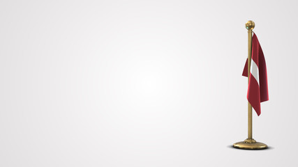 Latvia realistic 3D flag illustration on golden flagpole.