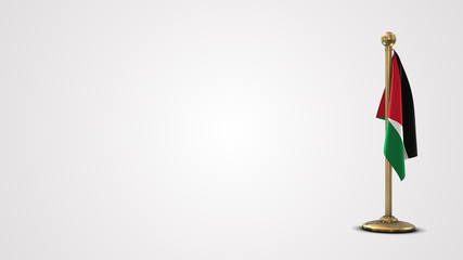 Jordan realistic 3D flag illustration on golden flagpole.