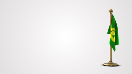 Delta British Columbia realistic 3D flag illustration on golden flagpole.