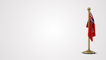 Manitoba realistic 3D flag illustration on golden flagpole.