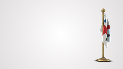 Montreal realistic 3D flag illustration on golden flagpole.