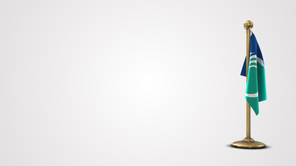 Ottawa Ontario realistic 3D flag illustration on golden flagpole.