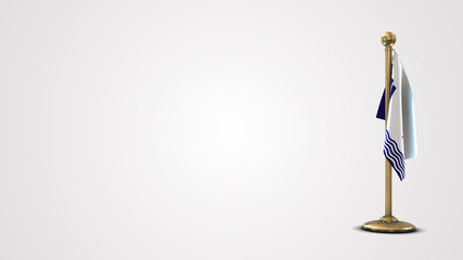 Scarborough Ontario realistic 3D flag illustration on golden flagpole.